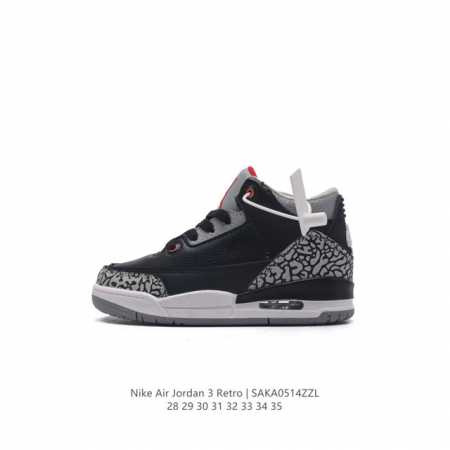 童鞋 耐克 乔丹 Aj3 耐克 Nike Air Jordan 3 Retro Se 乔3 复刻篮球鞋 乔丹3代 三代 儿童运动鞋。作为 Aj 系列中广受认可的 - 点击图像关闭