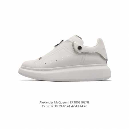 公司级 Alexandermcqueen 亚历山大 麦昆mcq 运动小白鞋厚底增高闪尾光滑牛皮平底鞋休闲鞋 时尚男女板鞋潮运动鞋 ，火爆到大街小巷无人不知，无人 - 点击图像关闭