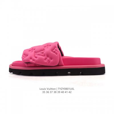 公司级 Lv 拖鞋系列 Louis Vuitton 沙滩休闲拖鞋 Louis Vuitton Lv 路易威登 潮流经典魔术贴一字拖鞋延续经典 上脚舒适性极好 鞋