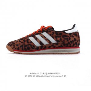 阿迪达斯Adidas Sl 72 Shoes 经典复古薄底运动鞋 T头鞋 豹纹毛绒鞋面 三叶草复古休闲跑步鞋休闲运动鞋 这款经典运动鞋携复古型格，来访你的活力日