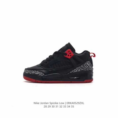 童鞋 全二层皮 耐克 Nike Jordan Spizike Low 经典爆裂纹复古儿童运动篮球鞋！全新低帮造型吸睛！整双鞋在融合了 Air Jordan 经典