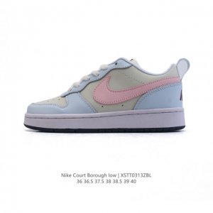 200 耐克 Nike Court Borough Low 2（Gs）小空军 低帮百搭透气休闲运动板鞋男女鞋，经典耐用的设计，兼顾舒适脚感和出众风范，演绎匠心之