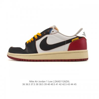 真标 耐克 乔丹Air Jordan 1 Low Aj1 乔1 乔丹1代Aj1 低帮复古文化休闲运动篮球鞋。该鞋款从 1985 年元年款汲取设计灵感，焕新演绎简