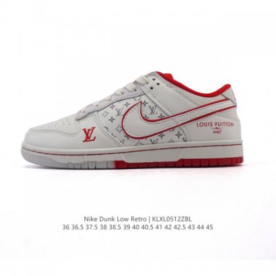 真标 耐克 Nike Dunk Low Retro 运动鞋复古板鞋 路易威登联名 作为 80 年代经典篮球鞋款，起初专为硬木球场打造，后来成为席卷街头的时尚标杆