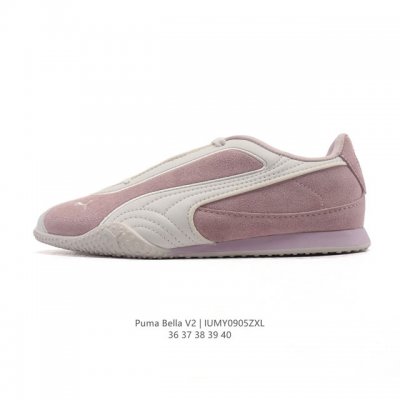 新品 puma彪马 Bella V2 Leather 中国限定时尚百搭 舒适 德训 薄底鞋 耐磨 低帮 生活休闲鞋 新款情侣复古运动鞋女子德训鞋休闲鞋不对称流动