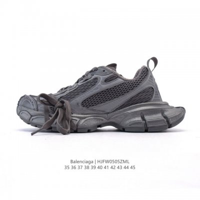 公司级 巴黎世家 Balenciaga 3Xl Sneakers 巴黎世家 十代网布系带低帮走秀复古老爹运动鞋 透气网纱 网面 材料和聚氨酯 磨损效果 鞋头边缘