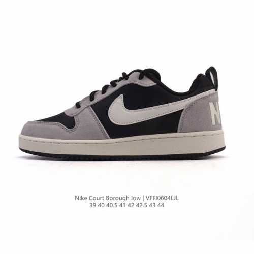 耐克 Nike 男子运动鞋 Court Borough Low 小空军低帮板鞋。1.其皮革材质的鞋面结合网眼鞋舌，在出众外观与质感的同时提供稳固支撑，并且提升透