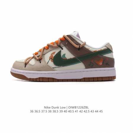 耐克 Nike Dunk Low 运动鞋复古解构绑带板鞋 双鞋带 作为 80 年代经典篮球鞋款，起初专为硬木球场打造，后来成为席卷街头的时尚标杆，现以经典细节和 - 点击图像关闭