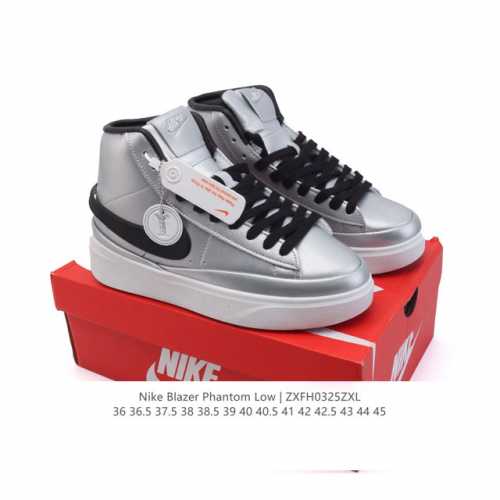 160 耐克 新款（Nike）Blazer Phantom Hi 高帮男女子运动板鞋 厚底增高休闲鞋。采用轻盈利落设计，焕新演绎经典鞋款。该鞋款带来舒适足底体验