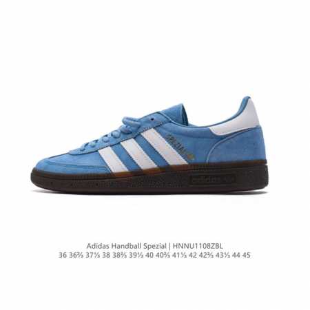 公司级 阿迪达斯 Adidas HANDBALL SPEZIAL 低帮三叶草学院风复古休闲板鞋 德训鞋 橡胶底柔软皮革鞋面 经典运动鞋板鞋。圆头、缝合拼接设计、 - 点击图像关闭