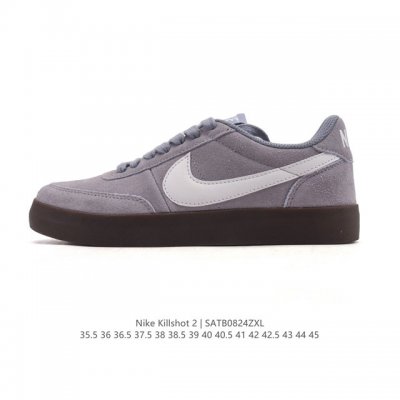 耐克板鞋 生胶米白 复古板鞋J.Crew X Nike 联名 Killshot Ii Leather 男女休闲复古运动鞋。采用米白色皮革制作鞋身，大号Swoos
