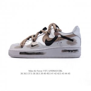 公司级 新款 Af1耐克 Nike Air Force 1 ‘07 Low 空军一号 解构绑带 双鞋带 气垫厚底增高百搭运动板鞋 原楦头原纸板 打造纯正空军版型