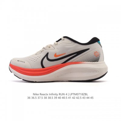 公司级 耐克 Nike Reactx Infinity Run 4瑞亚机能风疾速系列越野缓震休闲运动鞋 公路跑步鞋带气垫厚底增高运动鞋。加宽前足设计和加厚泡绵层