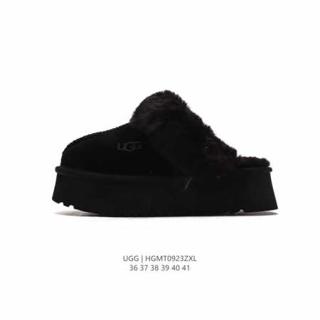 Ugg 棉拖 雪地靴 俏皮可爱的百变造型， 美国轻奢品牌ugg 平底系列冬季羊毛一体雪地休闲保暖毛毛家居包头棉拖鞋。官方同步包装 检验标 材料采用原厂防污防水皮 - 点击图像关闭