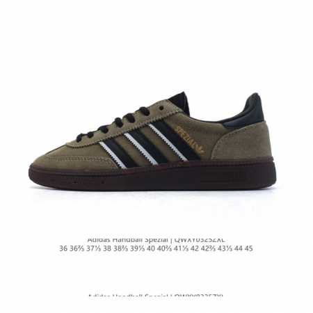 160 【公司级】阿迪达斯 Adidas Handball Spezial 低帮三叶草学院风复古休闲板鞋 德训鞋 橡胶底柔软皮革鞋面经典运动鞋板鞋。圆头、缝合拼 - 点击图像关闭