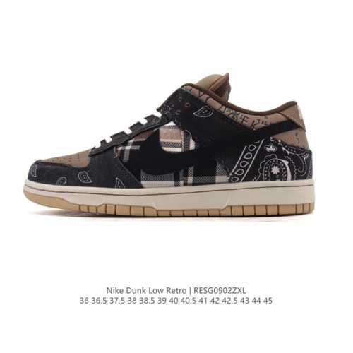 真标 耐克 Travis Scott × Sb Dunk Low 腰果花 时尚复古滑板鞋 休闲运动鞋。继Aj鞋款和Af1鞋款之后Ts和Nike又一个全新的合作鞋