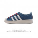 阿迪达斯 Adidas Superstar 三叶草经典贝壳头系列 新款休闲板鞋潮流男女士运动鞋 。鞋面柔软牛仔布材质 标志性的贝壳鞋头，锯齿三条纹，简约的线条。