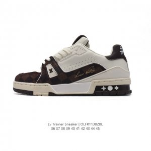 公司级 路易威登 Louis Vuitton Lv路易威登板鞋 时尚运动鞋 潮厚底增高鞋 。舒适防滑底和百搭性霸屏整个时尚娱乐圈，细节调整完美主义！采用柔软皮革