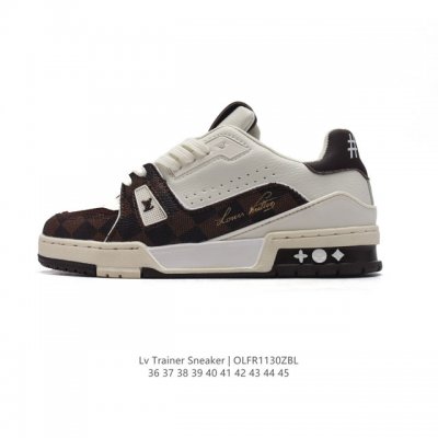 公司级 路易威登 Louis Vuitton Lv路易威登板鞋 时尚运动鞋 潮厚底增高鞋 。舒适防滑底和百搭性霸屏整个时尚娱乐圈，细节调整完美主义！采用柔软皮革