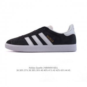 阿迪达斯 Adidas 三叶草Gazelle系列休闲鞋男女经典运动鞋，鞋身特殊的猪八皮革材质和简单百搭的特点，让 Gazelle 一直活跃在街头。T字鞋头、压模