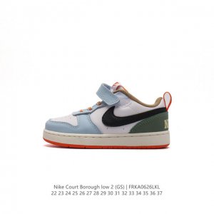 童鞋 耐克童鞋 Nike Court Borough Low 2 低帮小AJ1百搭透气休闲运动板鞋儿童运动篮球鞋婴童魔术贴运动童鞋，助力小宝贝开启新征程。该鞋款
