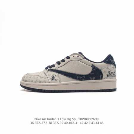 耐克 Nike Air Jordan 1 Low OG SP Military Blue AJ1乔1 倒勾 路易威登联名 低帮篮球鞋 AJ1 乔丹1代 aj1 - 点击图像关闭