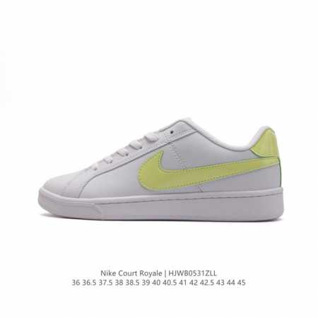 耐克 Nike 男女鞋秋季court Royale Ac运动鞋休闲鞋板鞋 百搭小白鞋，焕新演绎元年款设计，塑就复古网球风范。鞋款承袭简洁线条、经典系带系统和醒目 - 点击图像关闭