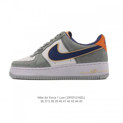 耐克 Nike Air Force 1 '07 Low 空军一号含气垫 低帮百搭厚底增高休闲运动板鞋。柔软、弹性十足的缓震性能和出色的中底设计，横跨复古与现代的