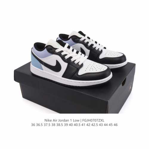 真标 耐克 乔丹Air Jordan 1 Low Aj1 乔1 乔丹1代Aj1 低帮复古文化休闲运动篮球鞋。从1985 年面世的元年款汲取设计灵感，采用简洁大方