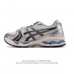 真标 亚瑟士 Asics Gel-Kayano 14 运动休闲透气专业缓震慢跑鞋。采用工程弹性双层再生网格密度鞋面材质，后跟3D可视Gel缓震乳胶物料，升级Ff