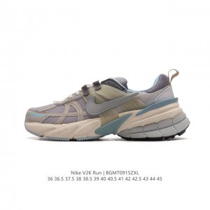 Nike 耐克 V2K Run 减震防滑 复古低帮运动跑步鞋 超火复古跑鞋，采用太空革组合呼吸网眼布鞋面材质，搭载正确4层组合底模，嵌入tpu加固稳定模块,双层