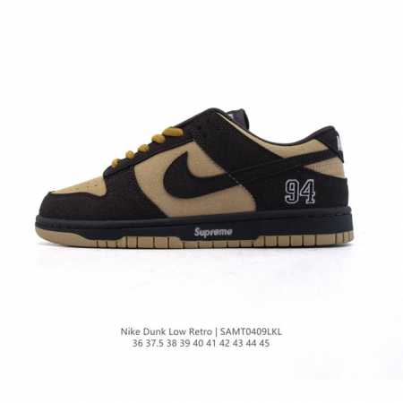 真标 耐克 Nike Dunk Low Retro 运动鞋复古板鞋，作为 80 年代经典篮球鞋款，起初专为硬木球场打造，后来成为席卷街头的时尚标杆，现以经典细节 - 点击图像关闭