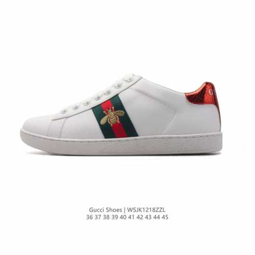 Gucci 古奇 小白鞋 古驰奢侈品男女运动板鞋 刺绣蜜蜂休闲鞋子 Gucci Tennis 1977老花鞋，经典耐穿，复古感满满的gucci老花鞋老花满印板鞋