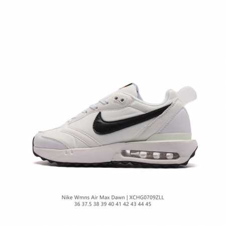 耐克 Nike Air Max Dawn 黎明系列 低帮气垫百搭休闲运动慢跑鞋。从配色上彰显出浓厚的复古气质。最大的亮点当属鞋型设计上加入结构元素，汲取1984 - 点击图像关闭