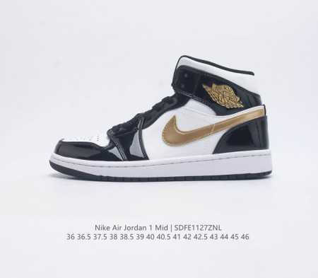 耐克 Nike Air Jordan 1 Mid 男女子篮球鞋时尚轻盈板鞋aj1乔1运动鞋 乔丹一代 高帮复古休闲篮球鞋 Air Jordan 1 Mid 搭载 - 点击图像关闭