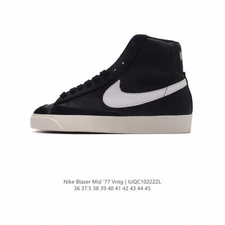 耐克 Nike Blazer Mid '77 VNTG 男女子运动鞋潮高帮板鞋 。重现低调风格和经典篮球外观，依托经典简约魅力和舒适性能，备受街头时尚赞誉。华美 - 点击图像关闭
