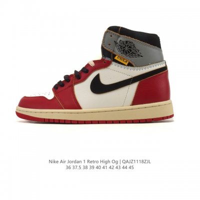 公司级 耐克 男女款运动板鞋 Nike Air Jordan 1 Retro High Og 乔丹一代Aj1 乔1 Aj1 篮球鞋复刻运动鞋。皮面高帮板鞋的设计