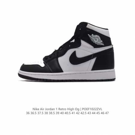 公司级 耐克 男女同款运动板鞋 Nike Air Jordan 1 Retro High OG 乔丹一代aj1 乔1 AJ1 篮球鞋复刻运动鞋。皮面高帮板鞋的设 - 点击图像关闭