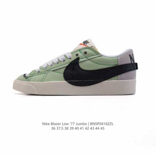 140 耐克 Nike Blazer Low '77 Jumbo 运动鞋，抓地板鞋，革新重塑经典街头人气鞋款，采用人气传统外观，巧搭大号耐克勾勾设计和宽大鞋带。