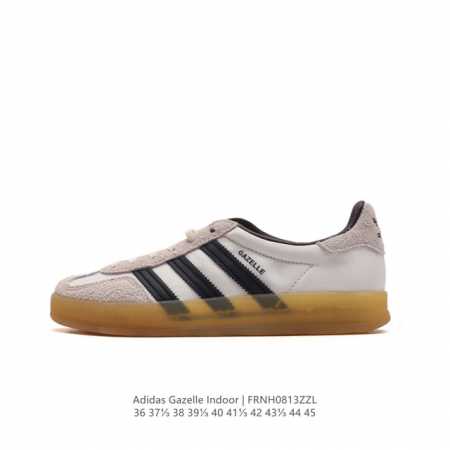 阿迪达斯 Adidas Originals Gazelle Indoor 复古三叶草防滑透明橡胶板鞋经典运动鞋。这款经典鞋,忠于原版设计,缀撞色三条纹和鞋跟饰片 - 点击图像关闭