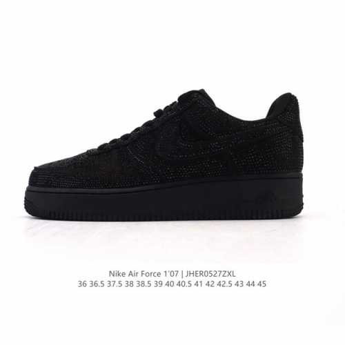 耐克 Nike Air Force 1 '07 Low 空军一号含气垫 小白鞋 2025年 蛇年新款 贴钻 闪钻鞋面 低帮百搭厚底增高休闲运动板鞋 柔软 弹性十