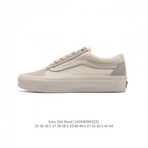 硫化工艺万斯 Vans Old Skool 厚底增高经典款 延续了经典的帆布与麂皮结构，百搭休闲低帮运动滑板鞋 。其实style 36就是现在风靡潮流的vans