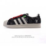 阿迪达斯 Adidas Superstar 2025年新款鞋子 蛇年新款 路易威登联名 经典贝壳头系列 新款休闲板鞋潮流男女士运动鞋 。鞋面帆布织物拼接材质 标