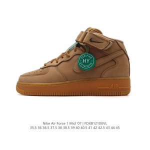 公司级 附赠送logo清洁刷 Af1耐克 Nike Air Force 1 ‘07 空军一号小白鞋 中帮 魔术贴 厚底增高百搭休闲运动板鞋 原楦头原纸板 打造纯