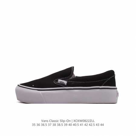 万斯 Vans Classic Slip-On 范斯经典低帮百搭一脚蹬休闲板鞋帆布情侣鞋。 类型：男女鞋 码数：35-44 硫化半码 编码：Xckw0822Zl - 点击图像关闭