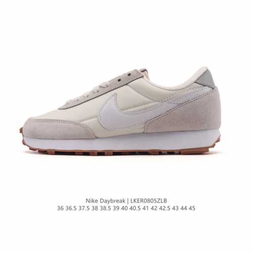 Nike 耐克 Nike Daybreak Sp破晓系列华夫复古休闲运动慢跑鞋男女子运动鞋。采用翻毛麂皮拼接牛津布面材质，其鞋面做工精细，脚感轻盈，具有良好的透