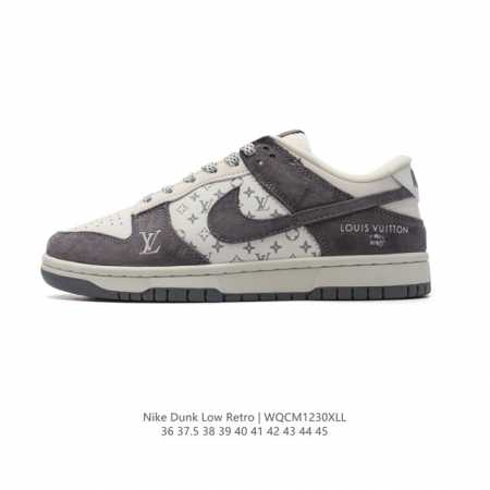 公司级 耐克 Nike Dunk Low Retro 运动鞋复古板鞋 路易威登联名。作为 80 年代经典篮球鞋款，起初专为硬木球场打造，后来成为席卷街头的时尚标 - 点击图像关闭