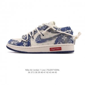 公司级真标 耐克 乔丹Air Jordan 1 Low Aj1 乔1 乔丹1代Aj1 低帮复古文化休闲运动篮球鞋 解构绑带 双鞋带 路易威登联名。从1985 年