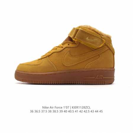 新款 加绒加厚 Nike Air Force 7 Mid Af1耐克 空军一号 Af1 中帮 魔术贴 厚底增高运动板鞋 原楦头原纸板 打造纯正空军版型。专注外贸 - 点击图像关闭