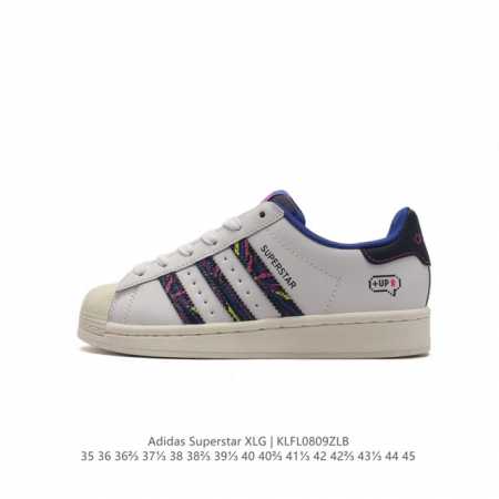 阿迪达斯 Adidas Superstar Ayoon W 三叶草运动鞋经典贝壳头板鞋 时尚女鞋 。真皮鞋面材质 标志性的贝壳鞋头，锯齿三条纹，简约的线条。就连 - 点击图像关闭